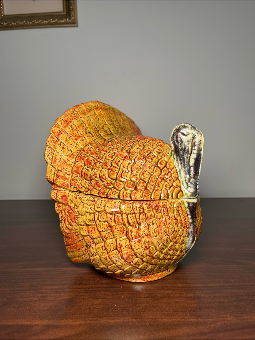 Ceramic Turkey Jar Thanksgiving Canister Fall Kitchen Decor Harvest container